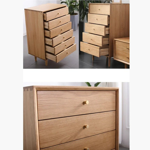 Billy & Pavia Chest of Drawers, Light Oak Finish with Solid Wood Frame & Natural Rattan Detailing, Contemporary Modern Storage Unit for Bedroom & Living Room - Sleek Furniture