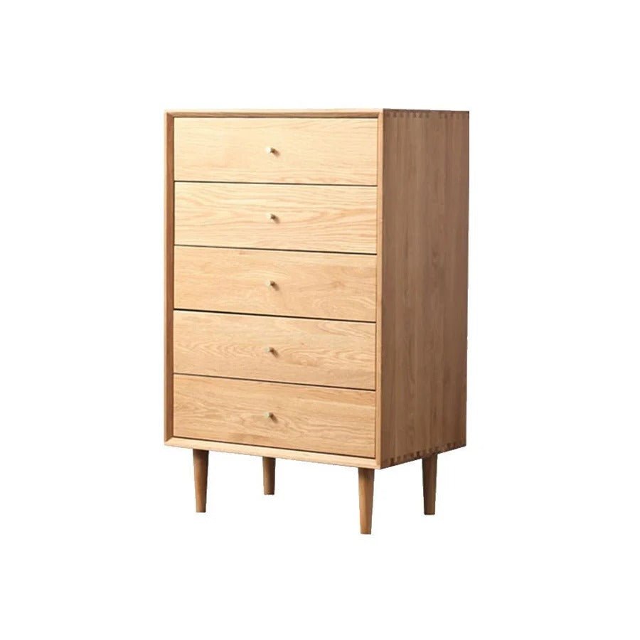 Billy & Pavia Chest of Drawers, Light Oak Finish with Solid Wood Frame & Natural Rattan Detailing, Contemporary Modern Storage Unit for Bedroom & Living Room - Sleek Furniture
