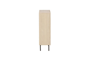 Björkön High Cabinet with Ribbed Doors and Shelves | Whitewash Scandinavian Storage Furniture