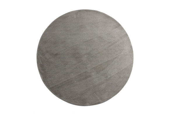 Blanca Light Grey Round Carpet – 200x200 cm Soft Polyester Area Rug