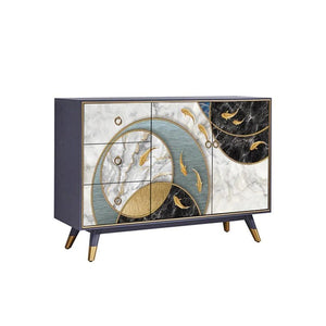 Blossbury Modern Sideboard Cabinet, Black Plywood & Painted Steel Storage Unit with Legs, Contemporary Living Room Sideboard - Sleek Furniture