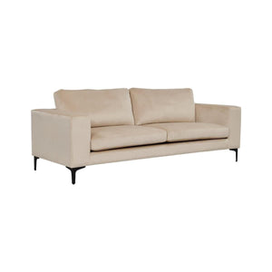 Bolero 3-Seater Sofa, Beige Velvet | Modern Design with Wide Armrests