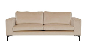 Bolero 3-Seater Sofa, Beige Velvet | Modern Design with Wide Armrests