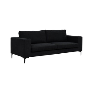 Bolero 2–3 Seater Sofa, Black Fabric | Elegant Scandinavian Design with Wide Armrests