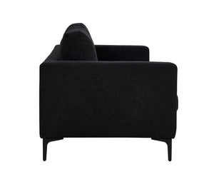 Bolero 2–3 Seater Sofa, Black Fabric | Elegant Scandinavian Design with Wide Armrests