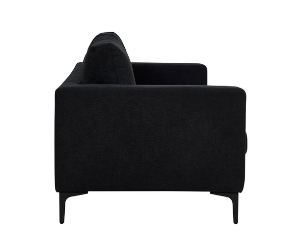 Bolero 2–3 Seater Sofa, Black Fabric | Elegant Scandinavian Design with Wide Armrests