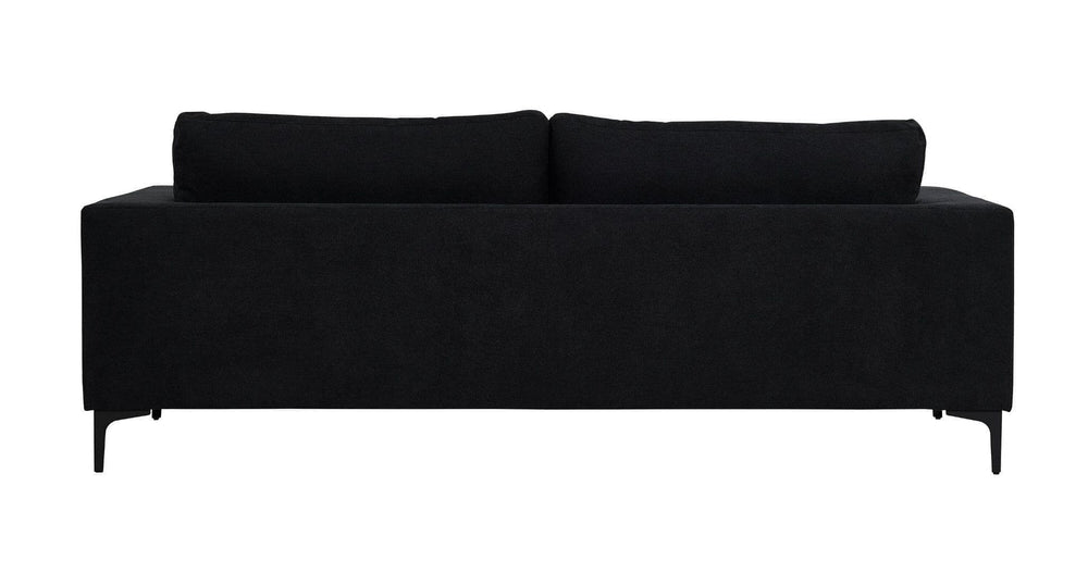 Bolero 2–3 Seater Sofa, Black Fabric | Elegant Scandinavian Design with Wide Armrests
