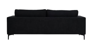Bolero 2–3 Seater Sofa, Black Fabric | Elegant Scandinavian Design with Wide Armrests