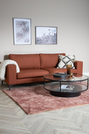 Bolero 2–3 Seater Sofa, Rusty Red Fabric | Classic Design with Wide Armrests