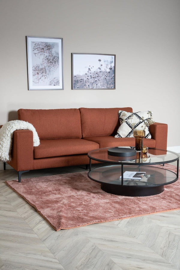 Bolero 2–3 Seater Sofa, Rusty Red Fabric | Classic Design with Wide Armrests