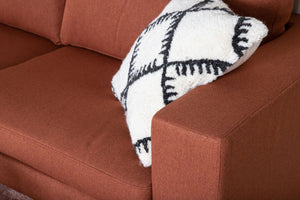 Bolero 2–3 Seater Sofa, Rusty Red Fabric | Classic Design with Wide Armrests