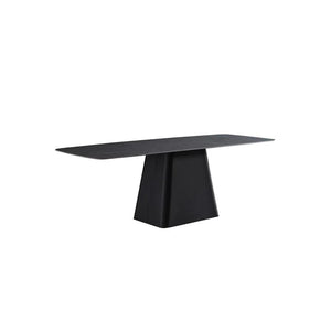 Bontempi Dining Table with Sintered Stone Top, Modern Grey & White Dining Table, Painted Steel Base, Contemporary 6 Seater Dining Room Table - Sleek Furniture