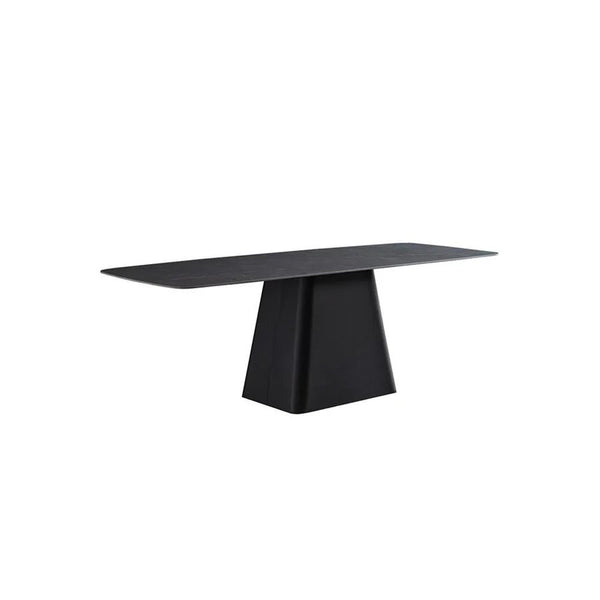 Bontempi Dining Table with Sintered Stone Top, Modern Grey & White Dining Table, Painted Steel Base, Contemporary 6 Seater Dining Room Table - Sleek Furniture