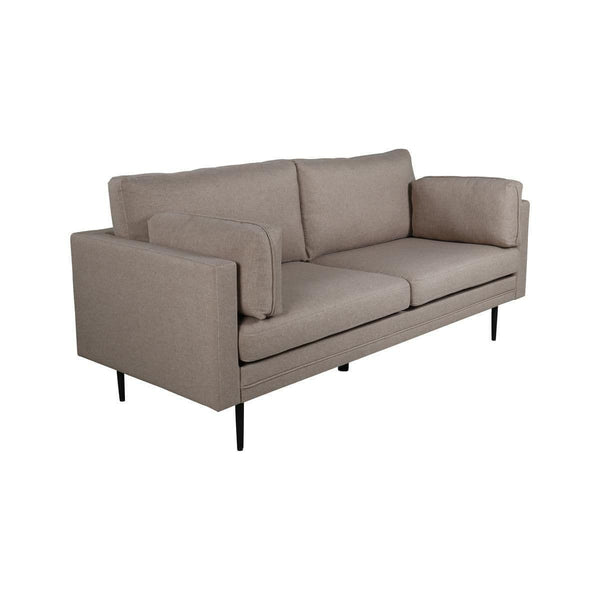 Boom 2-Seater Sofa, Black/Brown Fabric | Modern Nordic Design with Metal Legs