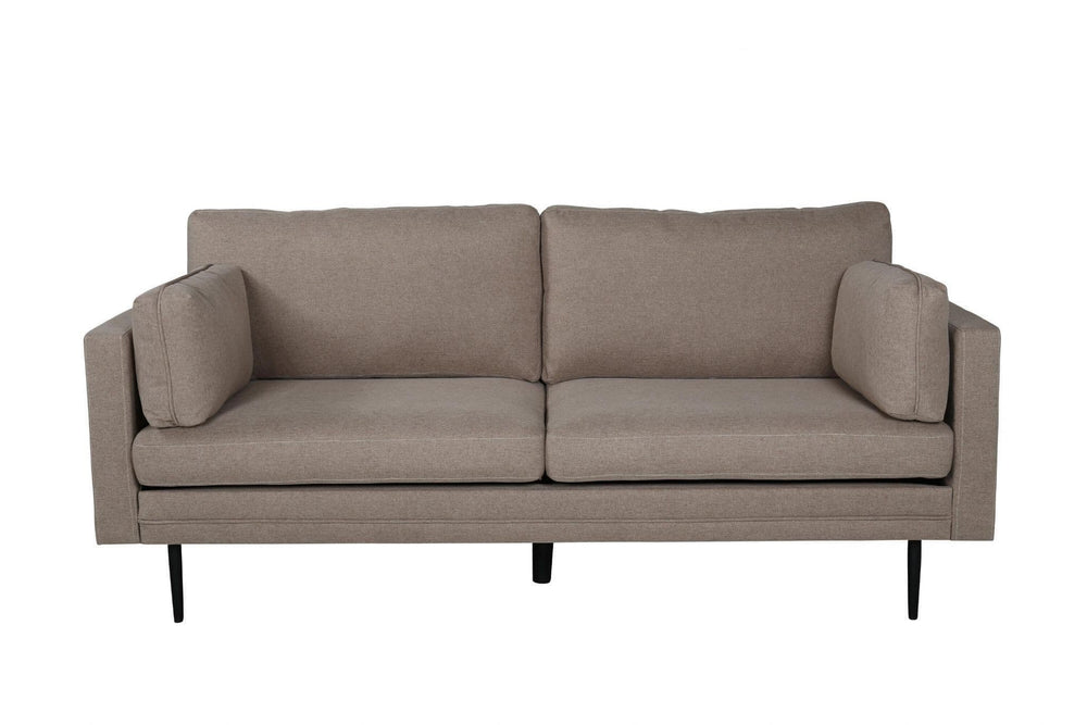Boom 2-Seater Sofa, Black/Brown Fabric | Modern Nordic Design with Metal Legs
