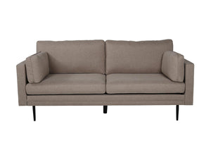 Boom 2-Seater Sofa, Black/Brown Fabric | Modern Nordic Design with Metal Legs