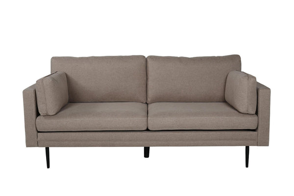 Boom 2-Seater Sofa, Black/Brown Fabric | Modern Nordic Design with Metal Legs