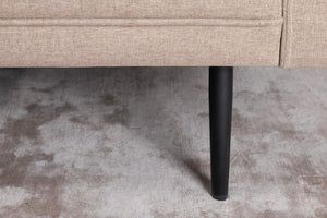 Boom 2-Seater Sofa, Black/Brown Fabric | Modern Nordic Design with Metal Legs