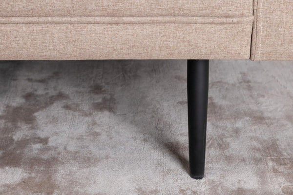 Boom 2-Seater Sofa, Black/Brown Fabric | Modern Nordic Design with Metal Legs