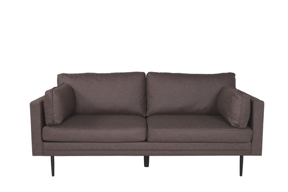 Boom 2-Seater Sofa, Black/Brown Microfiber | Nordic Design with Metal Legs