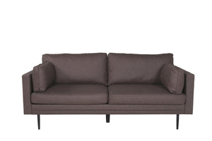 Boom 2-Seater Sofa, Black/Brown Microfiber | Nordic Design with Metal Legs