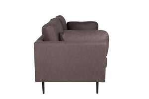 Boom 2-Seater Sofa, Black/Brown Microfiber | Nordic Design with Metal Legs