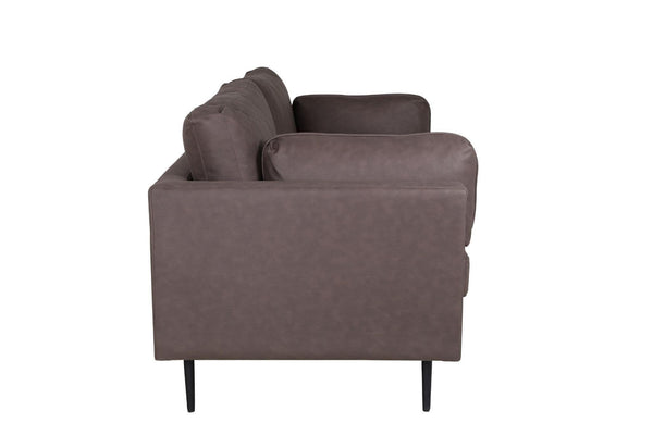 Boom 2-Seater Sofa, Black/Brown Microfiber | Nordic Design with Metal Legs