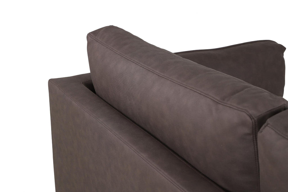 Boom 2-Seater Sofa, Black/Brown Microfiber | Nordic Design with Metal Legs