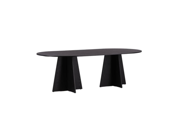 Bootcut Oval Dining Table | Black MDF with Cone-Shaped Base