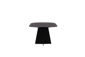 Bootcut Oval Dining Table | Black MDF with Cone-Shaped Base