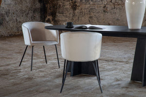 Bootcut Oval Dining Table | Black MDF with Cone-Shaped Base