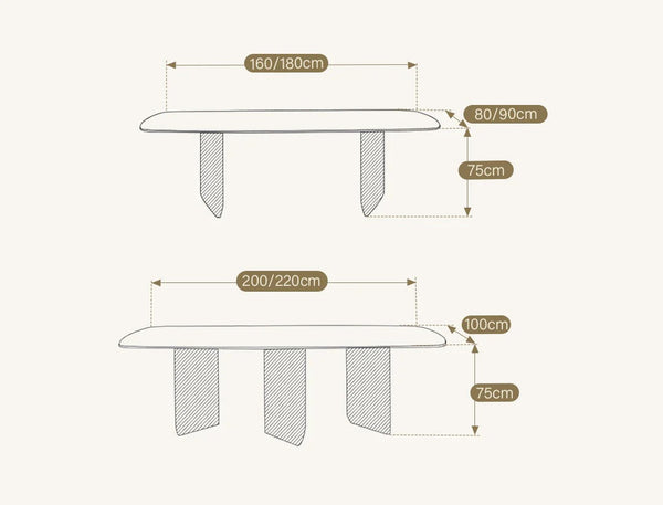 Boston Sintered Stone Dining Table – Modern Rectangle Dining Table with Metal Base, Luxury Contemporary Dining Table for Home & Dining Room - Sleek Furniture