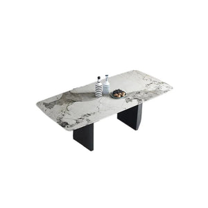 Boston Sintered Stone Dining Table – Modern Rectangle Dining Table with Metal Base, Luxury Contemporary Dining Table for Home & Dining Room - Sleek Furniture