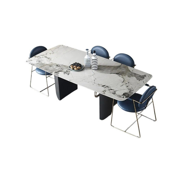 Boston Sintered Stone Dining Table – Modern Rectangle Dining Table with Metal Base, Luxury Contemporary Dining Table for Home & Dining Room - Sleek Furniture