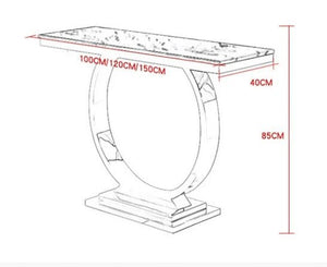 Brody Luxury Console Table with Sintered Stone Top, Gold Metal Frame Hallway Entrance Table, Modern Narrow Sofa Side Display Table - Sleek Furniture