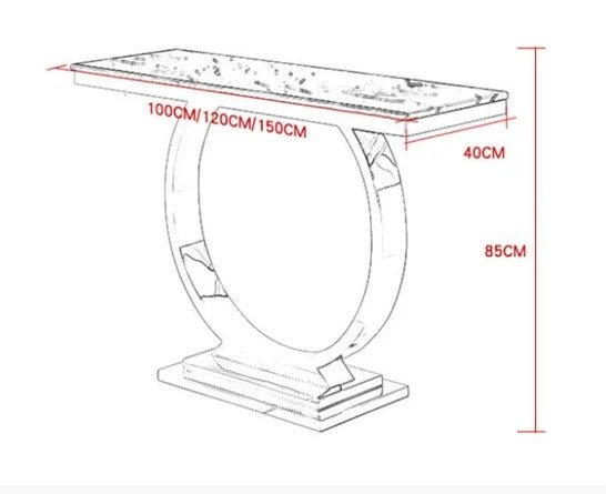 Brody Luxury Console Table with Sintered Stone Top, Gold Metal Frame Hallway Entrance Table, Modern Narrow Sofa Side Display Table - Sleek Furniture