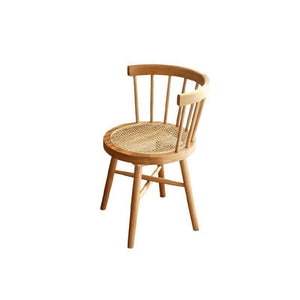 Bruce Round Rattan Dining Table Light Oak Finish Contemporary Ash Wood Dining Table for Kitchen Dining Room Compact Space Saving Table - Sleek Furniture