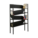 Butterworth Modern Metal Shelving Unit Bookcase – Contemporary Storage Rack with Multiple Open Shelves for Living Room, Office & Bedroom – Black/Blue Finish - Sleek Furniture