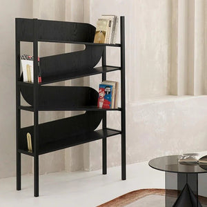 Butterworth Modern Metal Shelving Unit Bookcase – Contemporary Storage Rack with Multiple Open Shelves for Living Room, Office & Bedroom – Black/Blue Finish - Sleek Furniture