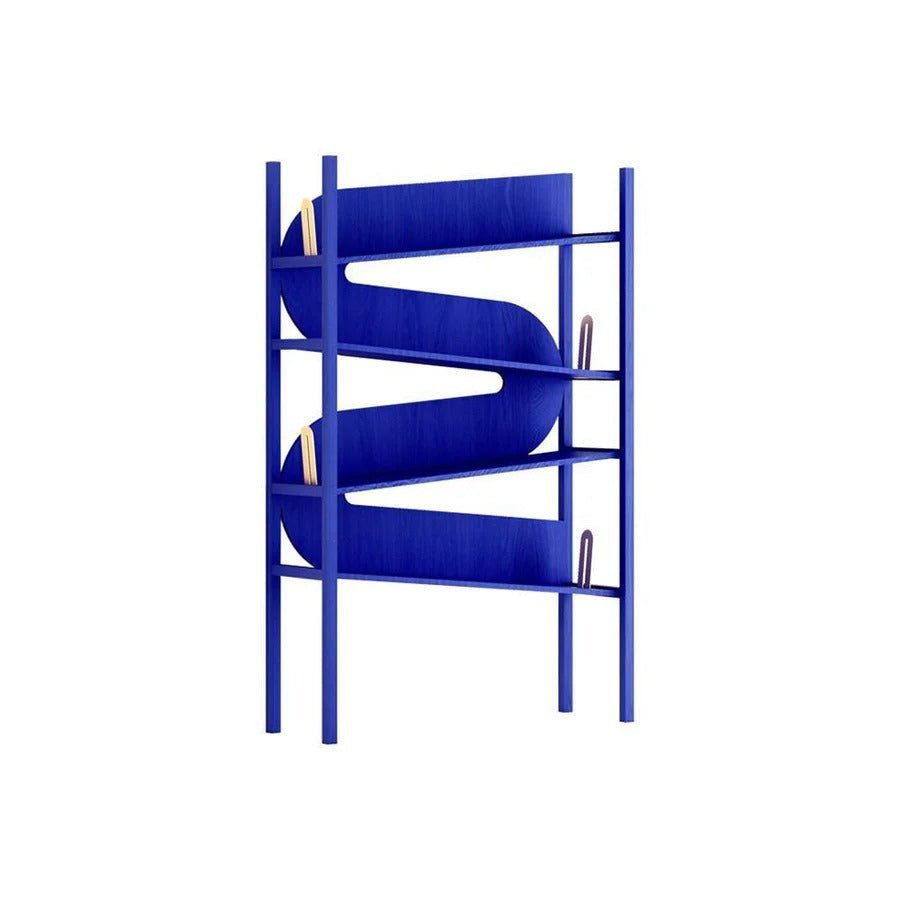 Butterworth Modern Metal Shelving Unit Bookcase – Contemporary Storage Rack with Multiple Open Shelves for Living Room, Office & Bedroom – Black/Blue Finish - Sleek Furniture