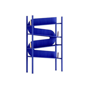 Butterworth Modern Metal Shelving Unit Bookcase – Contemporary Storage Rack with Multiple Open Shelves for Living Room, Office & Bedroom – Black/Blue Finish - Sleek Furniture
