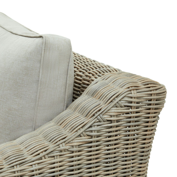 Capri Collection Outdoor 2-Seater Sofa with Cushions, Weather-Resistant HDPE Wicker & Aluminum Frame - My Store