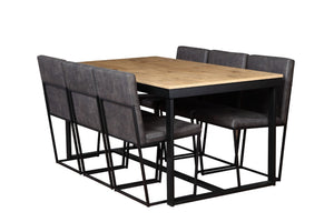 Polish 6–8 Seater Extendable Dining Table | Oak Finish, Durable Laminated Board