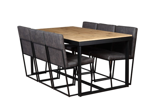 Polish 6–8 Seater Extendable Dining Table | Oak Finish, Durable Laminated Board