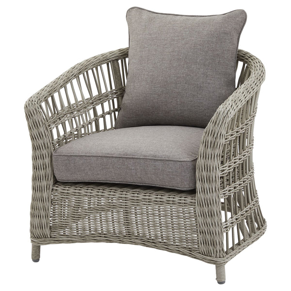 Palma Collection Outdoor Set HDPE Wicker & Aluminum Frame with Acacia Table and Quick-Dry Olefin Cushions - My Store