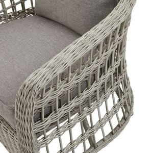 Palma Collection Outdoor Set HDPE Wicker & Aluminum Frame with Acacia Table and Quick-Dry Olefin Cushions - My Store