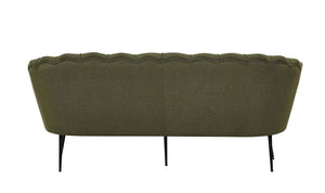 Calais 3-Seater Sofa in Dusty Green Fabric | Modern Stylish Polyester Sofa with Angled Metal Legs