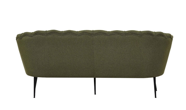 Calais 3-Seater Sofa in Dusty Green Fabric | Modern Stylish Polyester Sofa with Angled Metal Legs