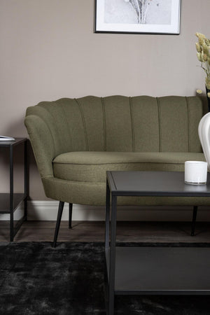 Calais 3-Seater Sofa in Dusty Green Fabric | Modern Stylish Polyester Sofa with Angled Metal Legs