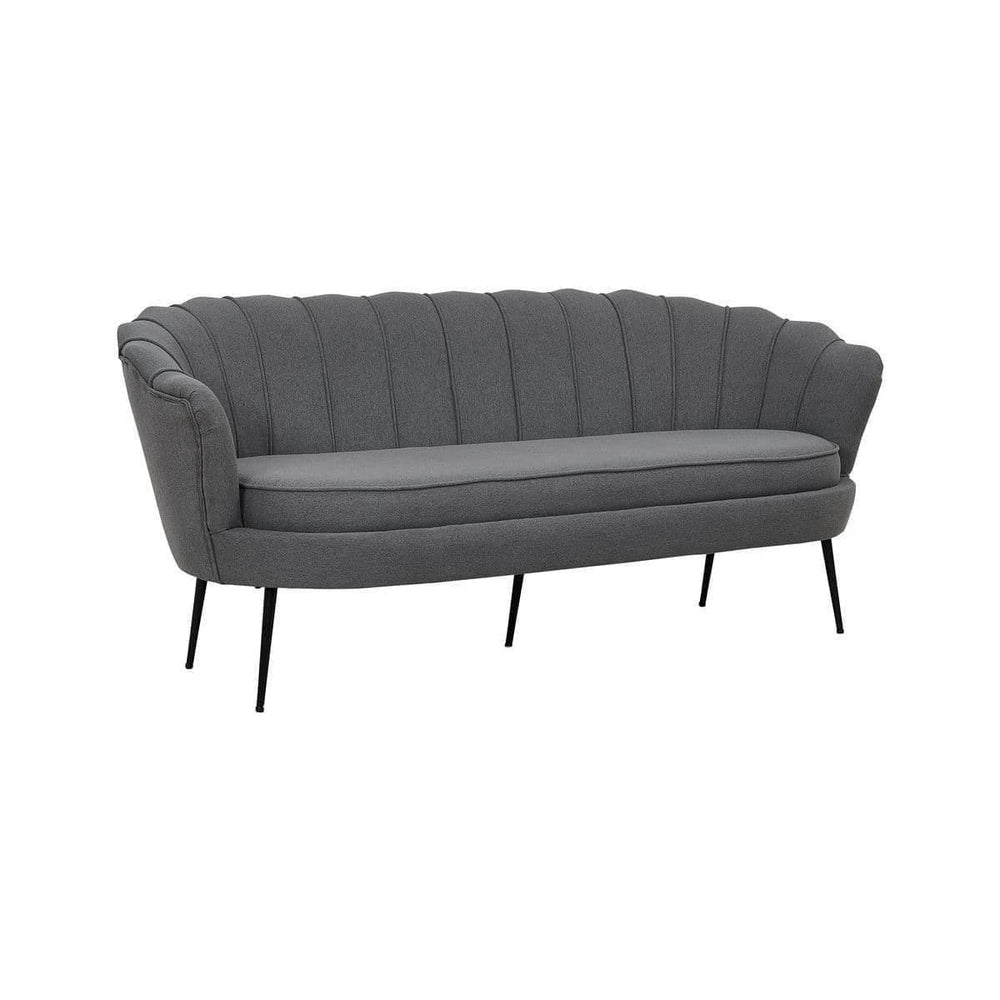 Calais 3-Seater Sofa in Grey Fabric | Modern Stylish Sofa with Angled Metal Legs